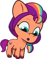 Size: 289x364 | Tagged: safe, edit, edited screencap, editor:pascalmulokozi2, imported from derpibooru, screencap, sunny starscout, earth pony, pony, spoiler:g5, spoiler:my little pony: tell your tale, spoiler:tyts02e11, baby, baby pony, baby sunny starscout, background removed, female, filly, filly sunny starscout, foal, g5, mane stripe sunny, my little pony: tell your tale, not a vector, simple background, solo, transparent background, written in the starscouts, younger