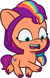 Size: 429x664 | Tagged: safe, edit, edited screencap, editor:pascalmulokozi2, imported from derpibooru, screencap, sunny starscout, pony, spoiler:g5, spoiler:my little pony: tell your tale, spoiler:tyts02e11, baby, baby pony, baby sunny starscout, background removed, female, filly, filly sunny starscout, foal, g5, mane stripe sunny, my little pony: tell your tale, not a vector, simple background, solo, transparent background, written in the starscouts, younger
